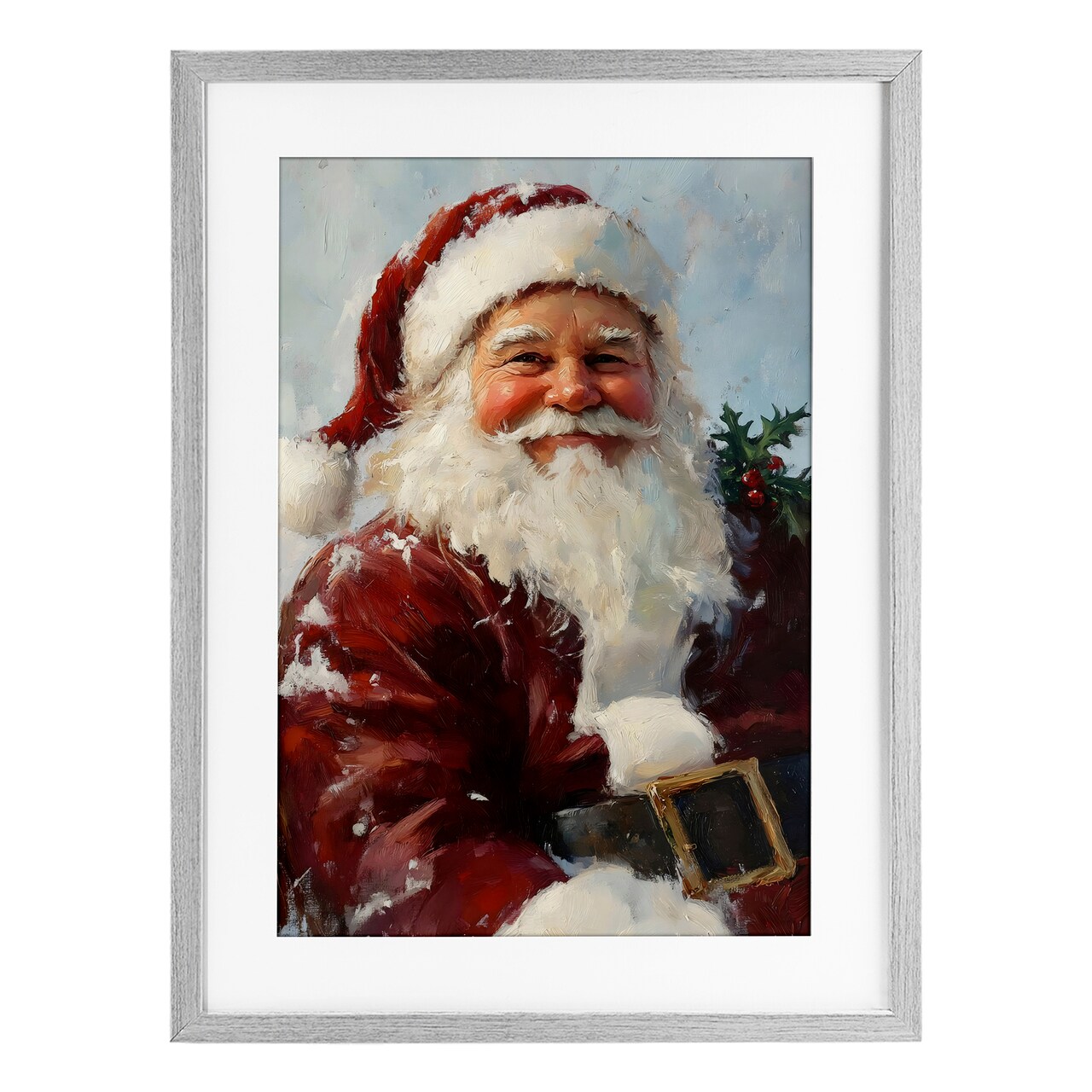 Stupell Industries Rosy Cheeked Santa Smile Framed Print Under Glass, design by Petal Prints Design